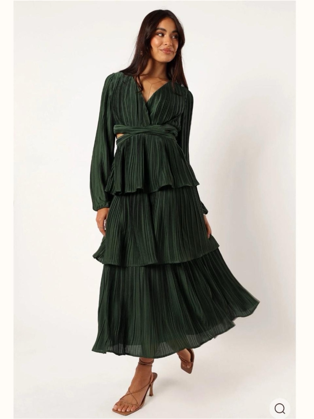 Petal & Pup Forest Green Tiered Maxi Dress